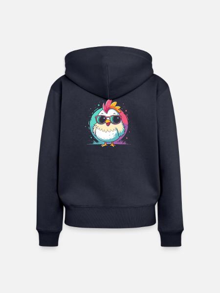Auffällige Mädchen-Pastell-Sonnenbrille - Frauen Premium Bio Zip Hoodie - Navy