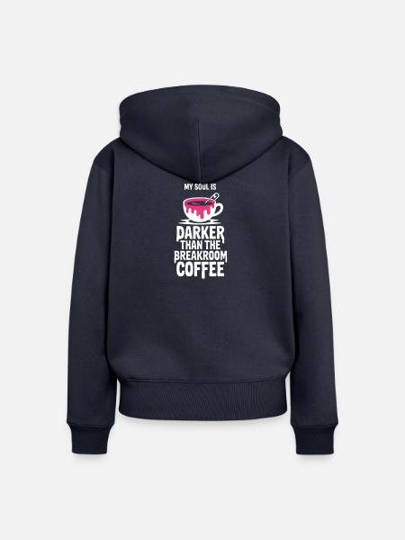 Dunkler als Kaffee im Pausenraum - Frauen Premium Bio Zip Hoodie - Navy