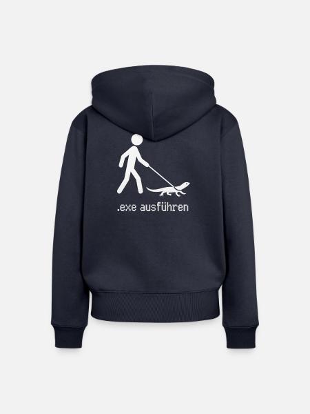 exe ausführen - Frauen Premium Bio Zip Hoodie - Navy