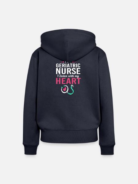 Altenheim Altenpflegerin Krankenpfleger - Frauen Premium Bio Zip Hoodie - Navy