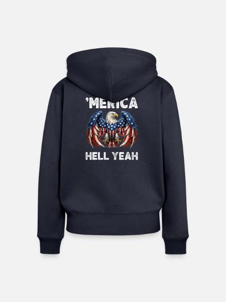 Amerikanischer Adler Patriotismus - Frauen Premium Bio Zip Hoodie - Navy