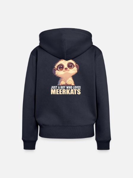 Meerkat Erdmännchen - Frauen Premium Bio Zip Hoodie - Navy