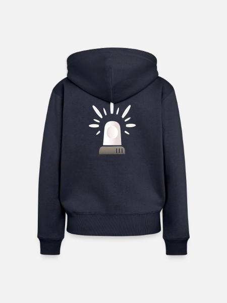 Weiße Sirene Warnleuchte - Frauen Premium Bio Zip Hoodie - Navy