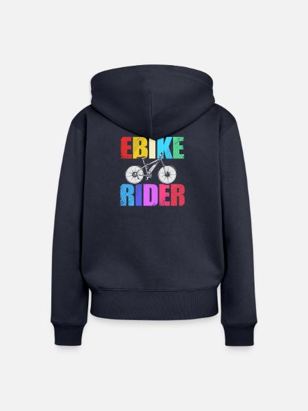 E-Bike EBike E Bike - Frauen Premium Bio Zip Hoodie - Navy