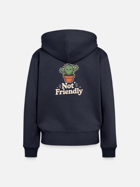 Not Friendly Introvertiert Antisocial Einzelgänger - Frauen Premium Bio Zip Hoodie - Navy