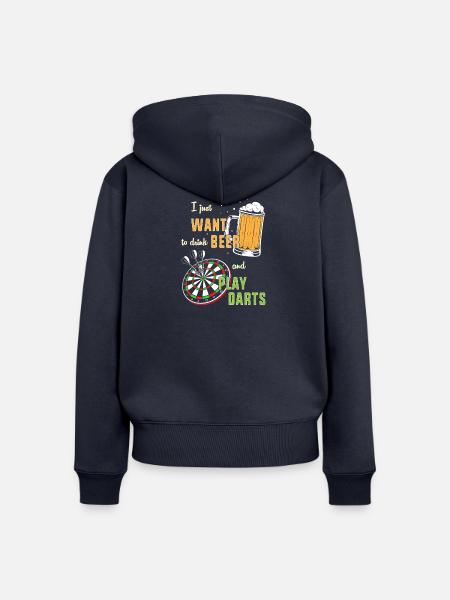 Dart Dartboard Dartpfeil - Frauen Premium Bio Zip Hoodie - Navy
