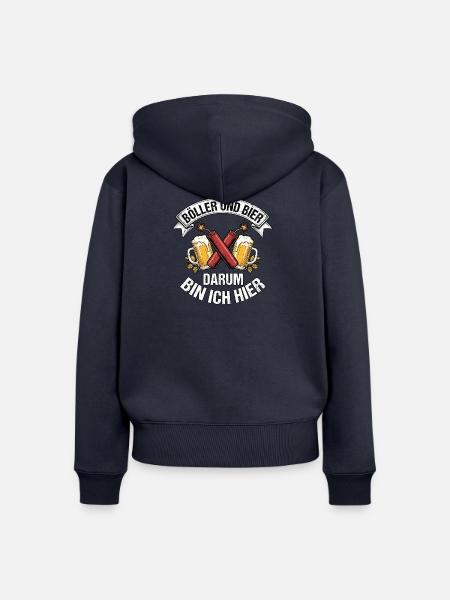 Feuerwerk Böller Und Bier - Frauen Premium Bio Zip Hoodie - Navy