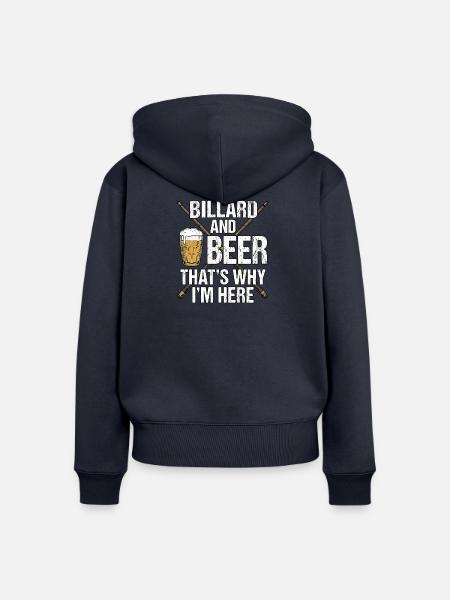 Billard Und Bier Kneipen Design - Frauen Premium Bio Zip Hoodie - Navy