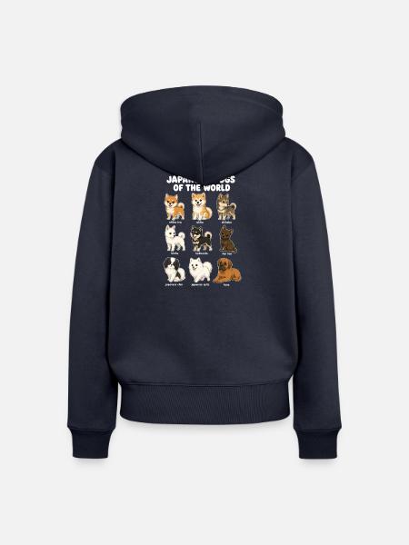 Japanische Hunderassen-diagramm-niedliche - Frauen Premium Bio Zip Hoodie - Navy