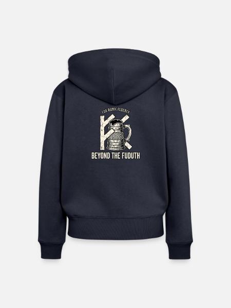 Germanen Runen Bier - Frauen Premium Bio Zip Hoodie - Navy