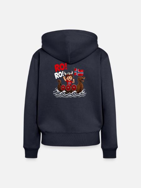 Norwegischer Wikinger Drachenboot - Frauen Premium Bio Zip Hoodie - Navy