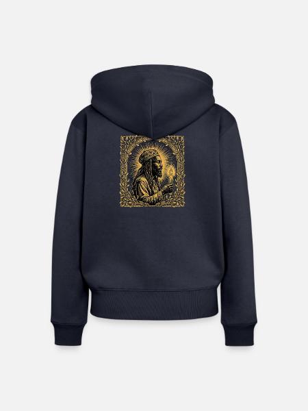 Rastafari Weihnachts Reggae - Frauen Premium Bio Zip Hoodie - Navy