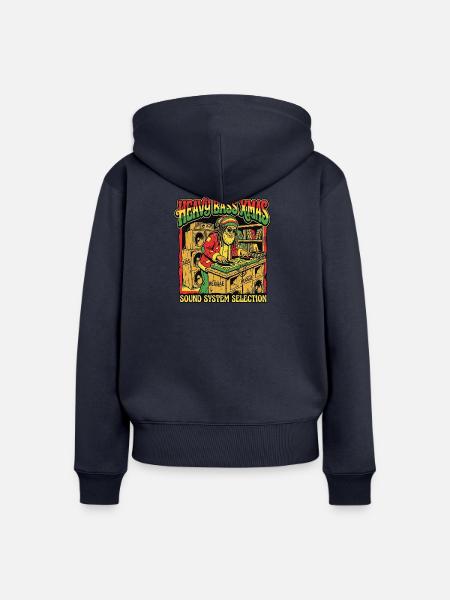 Christmas Soundsystem Dub Reggae - Frauen Premium Bio Zip Hoodie - Navy