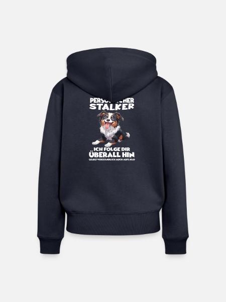 Persönlicher Stalker Border Collie Hundehalter - Frauen Premium Bio Zip Hoodie - Navy