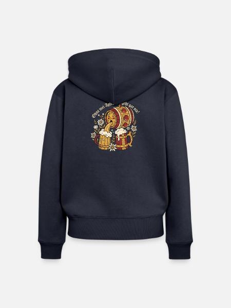 Bayern Apfelsaft Experte - Frauen Premium Bio Zip Hoodie - Navy