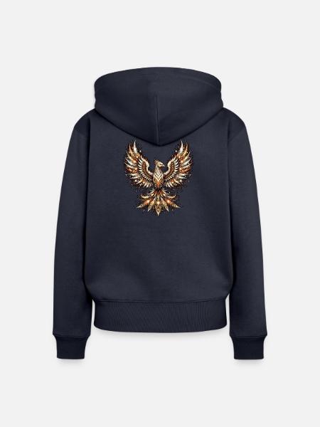 Feuerwerk Phönix - Frauen Premium Bio Zip Hoodie - Navy