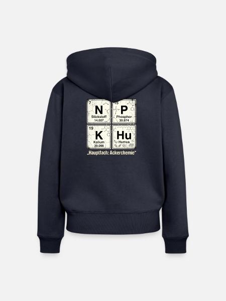 NPK Ackerchemie Landwirtschaft - Frauen Premium Bio Zip Hoodie - Navy