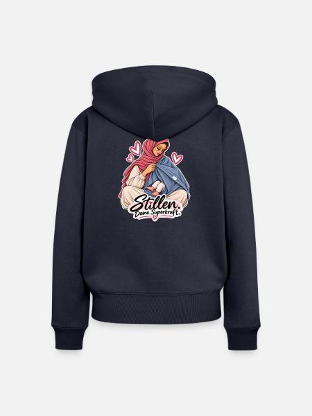 Stillen - deine Superkraft  - Frauen Premium Bio Zip Hoodie - Navy