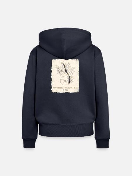 Kettlebell Botanical - Frauen Premium Bio Zip Hoodie - Navy