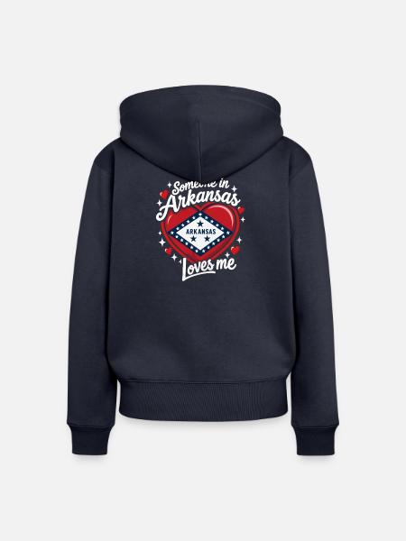 Arkansas Liebe Herzdesign - Frauen Premium Bio Zip Hoodie - Navy