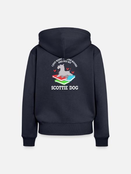 Scottish Terrier - Frauen Premium Bio Zip Hoodie - Navy