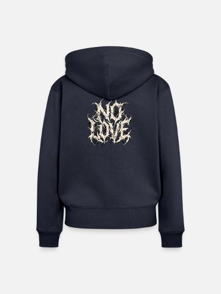 No Love Heavy Metal - Frauen Premium Bio Zip Hoodie - Navy
