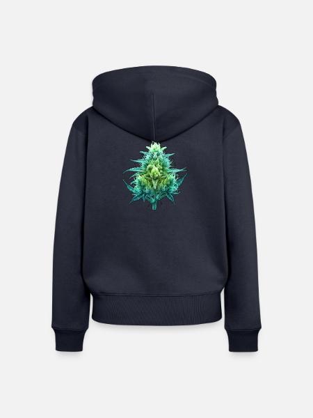 Röntgen Cannabis Blüte - Frauen Premium Bio Zip Hoodie - Navy