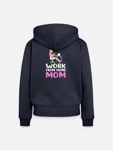 Remote Homeoffice - Frauen Premium Bio Zip Hoodie - Navy