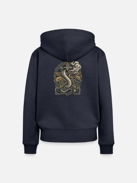 Black Metal Schlange - Frauen Premium Bio Zip Hoodie - Navy