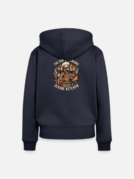 Chefkoch am Herd - Frauen Premium Bio Zip Hoodie - Navy