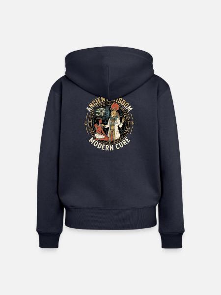 Arzt Stethoskop Horusauge - Frauen Premium Bio Zip Hoodie - Navy
