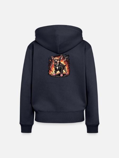 Höllen Hund - Frauen Premium Bio Zip Hoodie - Navy