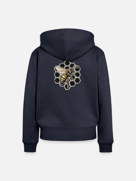 Rebellische Honigbiene - Frauen Premium Bio Zip Hoodie - Navy