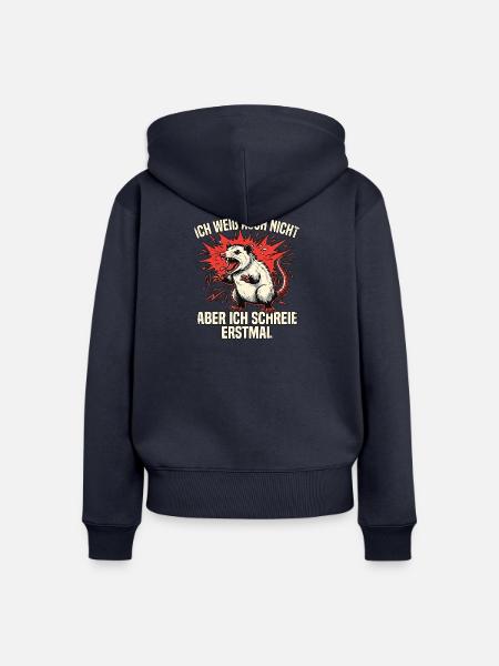 Schrei Ratte - Frauen Premium Bio Zip Hoodie - Navy