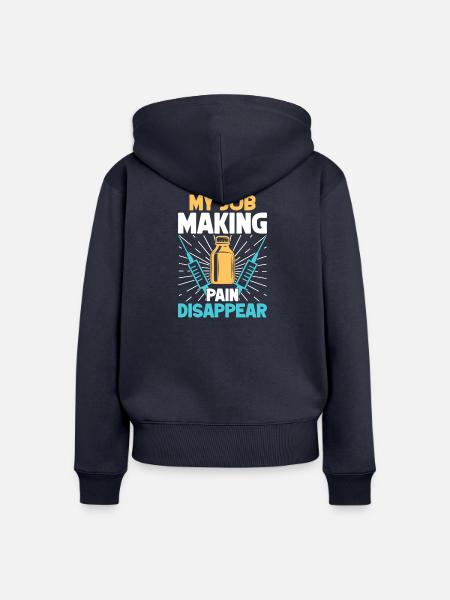 Anesthesiologist Pain Disappear Anesthesia - Frauen Premium Bio Zip Hoodie - Navy