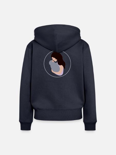 Mutter und Kind - Frauen Premium Bio Zip Hoodie - Navy