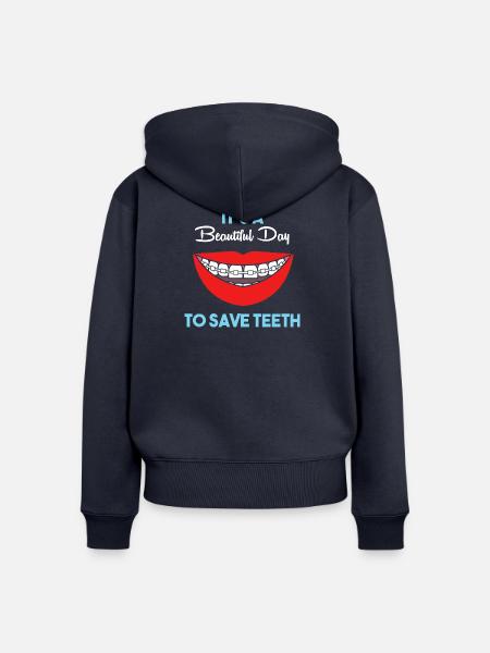 Zahnhygieniker Dental Zahnarzt - Frauen Premium Bio Zip Hoodie - Navy