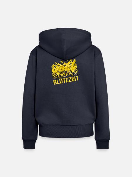 Bienen Imker Blüte Honig - Frauen Premium Bio Zip Hoodie - Navy