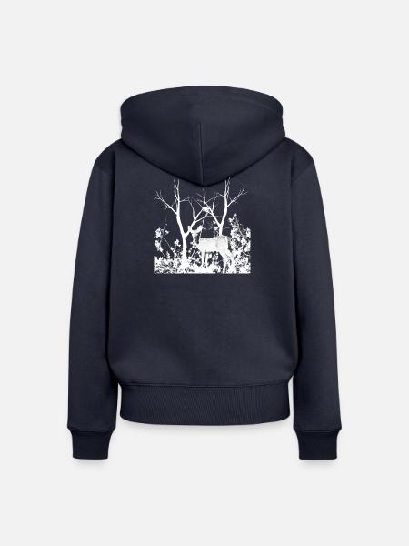 deer - Frauen Premium Bio Zip Hoodie - Navy