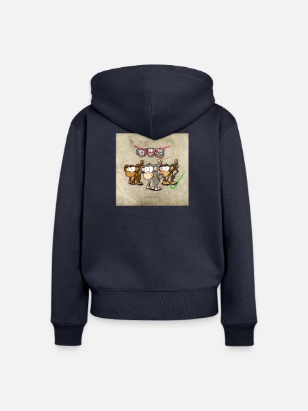 Protestäffchen - Frauen Premium Bio Zip Hoodie - Navy