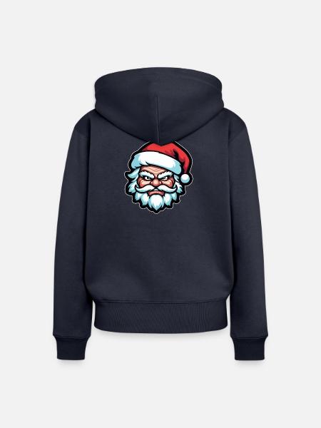 Böser Weihnachtsmann - Frauen Premium Bio Zip Hoodie - Navy