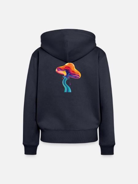 Classic Mushroom - Frauen Premium Bio Zip Hoodie - Navy