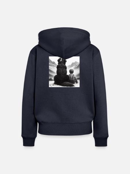 Berner Sennenhund - Frauen Premium Bio Zip Hoodie - Navy