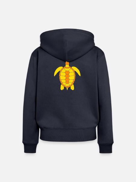 TURTLE - Frauen Premium Bio Zip Hoodie - Navy