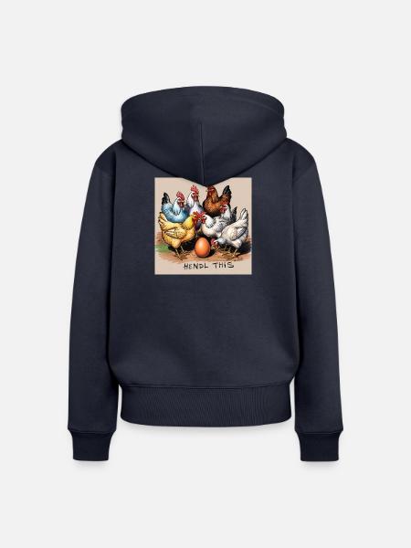 Hühner "Hendl this" - Frauen Premium Bio Zip Hoodie - Navy