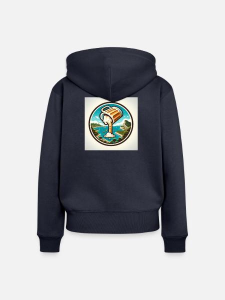 Mallorca & Bier! - Frauen Premium Bio Zip Hoodie - Navy