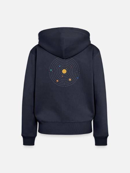 Sonnensystem - Frauen Premium Bio Zip Hoodie - Navy