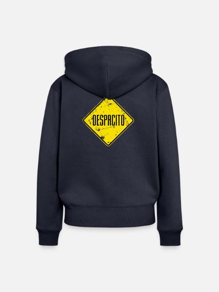 Schild DESPACITO - used look - Frauen Premium Bio Zip Hoodie - Navy