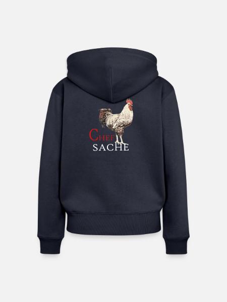 Küchenchef-Hahn Design - Frauen Premium Bio Zip Hoodie - Navy