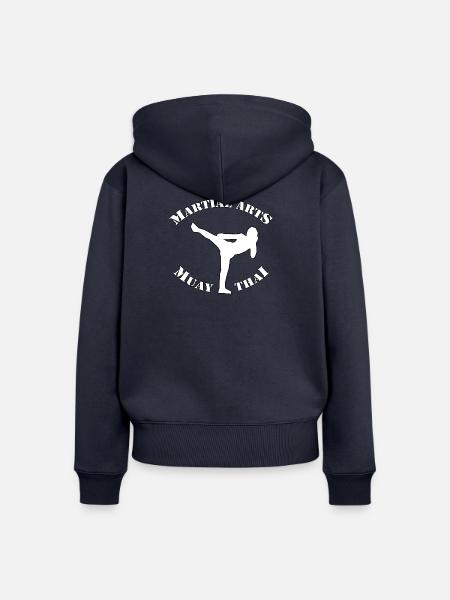 MUAY THAI - Frauen Premium Bio Zip Hoodie - Navy
